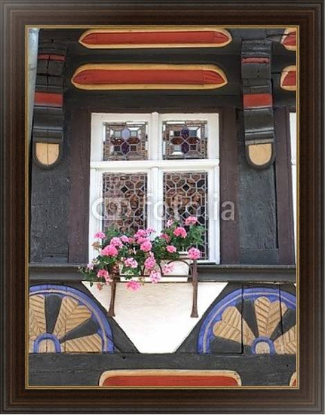 Постер Германия. Вернигероде, окно с типом исполнения На холсте в раме в багетной раме 1.023.151