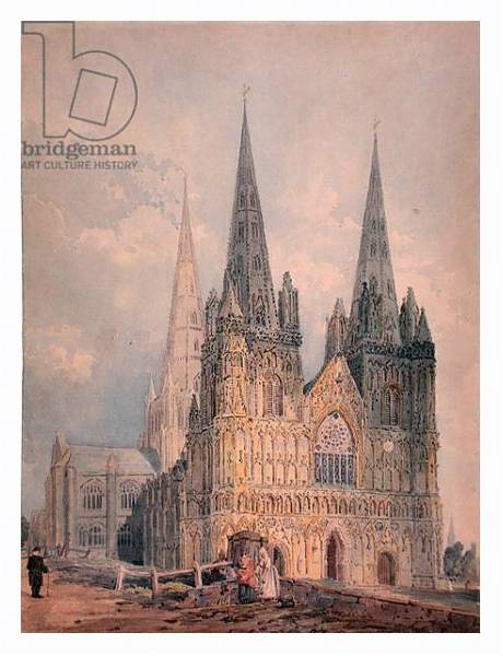 Постер Lichfield Cathedral, Staffordshire, 1794 с типом исполнения На холсте в раме в багетной раме 221-03