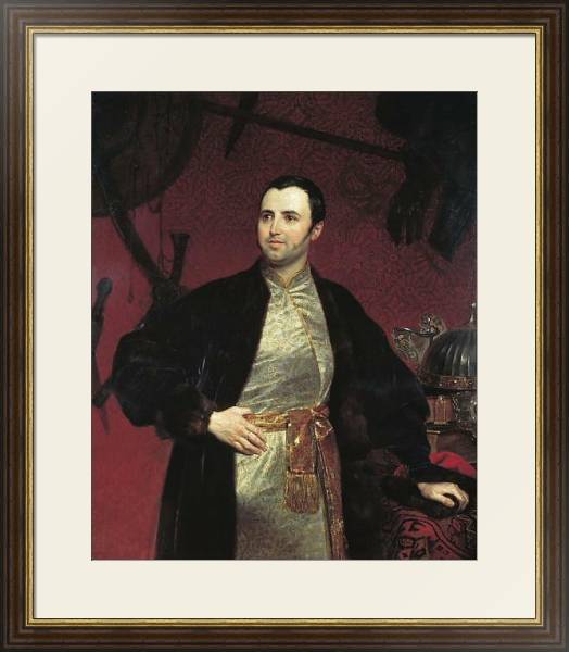Постер Портрет князя Михаила Андреевича Оболенского. 1846 с типом исполнения Под стеклом в багетной раме 1.023.036