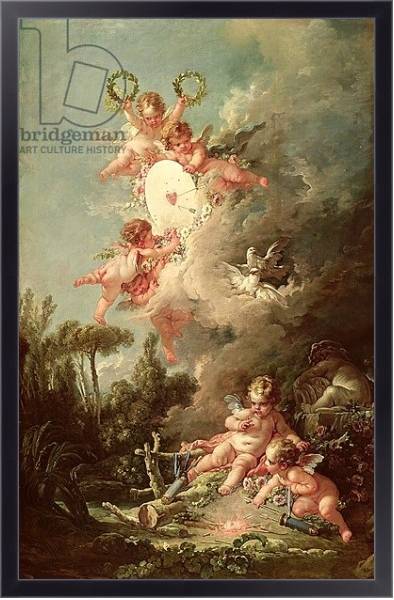 Постер Cupid's Target, from 'Les Amours des Dieux', 1758 с типом исполнения На холсте в раме в багетной раме 221-01