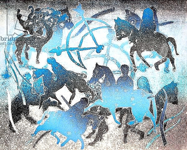 Постер Blue Riders, 2000 с типом исполнения На холсте без рамы