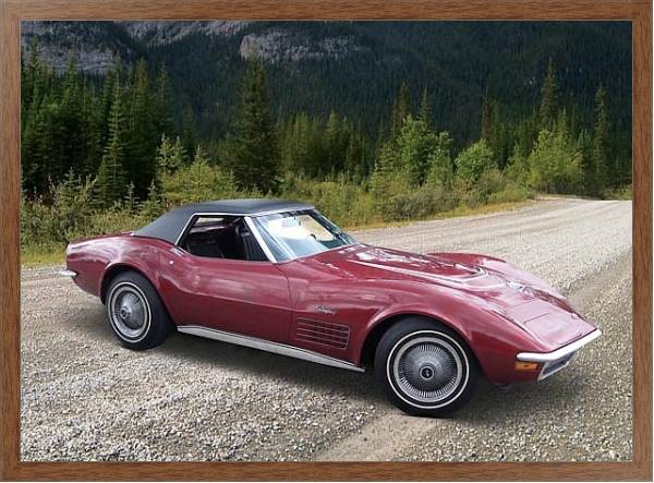 Постер Corvette 350 LT1 Convertible (С3) '1970 с типом исполнения На холсте в раме в багетной раме 1727.4310