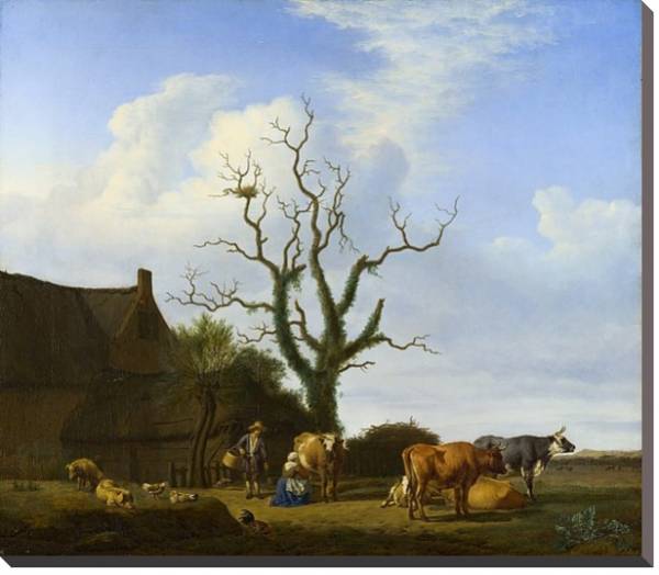 Постер Ферма с мертвым деревом с типом исполнения На холсте без рамы