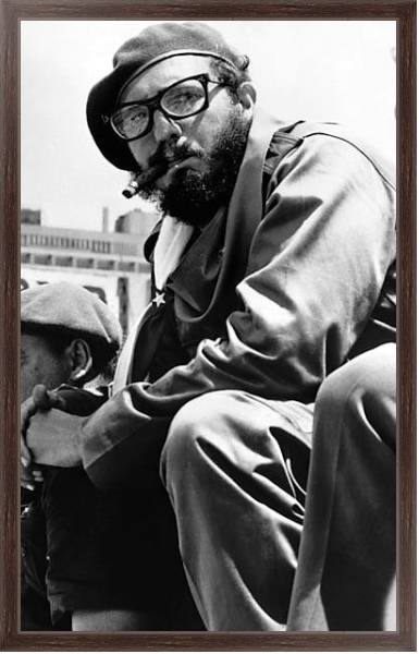 Постер Фидель Кастро с типом исполнения На холсте в раме в багетной раме 221-02