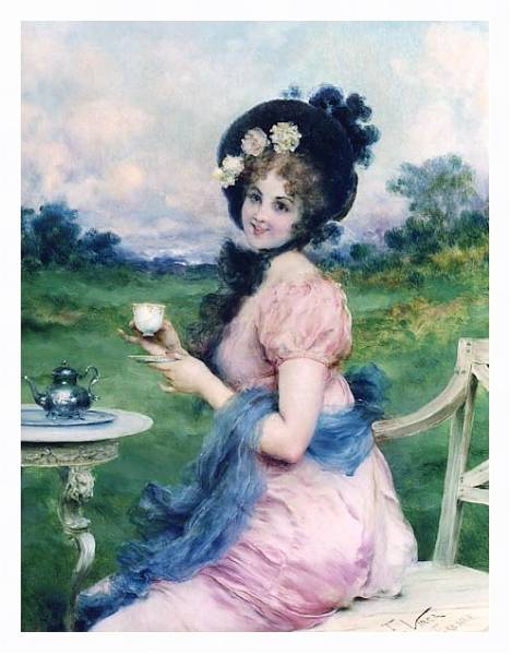 Постер Полуденный чай с типом исполнения На холсте в раме в багетной раме 221-03