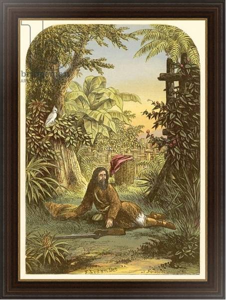 Постер Robinson Crusoe awakened from sleep by his parrot с типом исполнения На холсте в раме в багетной раме 1.023.151