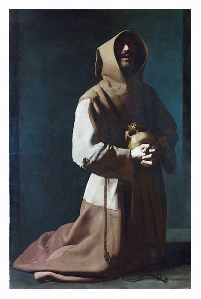 Постер Святой Франсис медитирует 2 с типом исполнения На холсте в раме в багетной раме 221-03