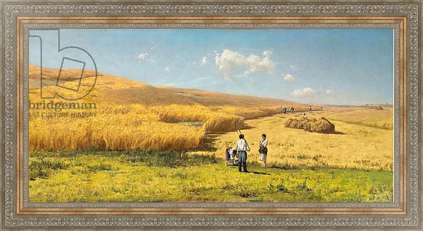 Постер Harvest in the Ukraine, 1880 с типом исполнения На холсте в раме в багетной раме 484.M48.310