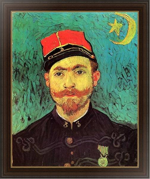 Постер Портрет Милле, второго лейтенанта Зуав с типом исполнения На холсте в раме в багетной раме 1.023.151