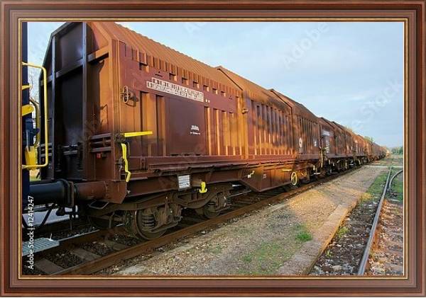 Постер Вагоны грузового поезда с типом исполнения На холсте в раме в багетной раме 35-M719P-83