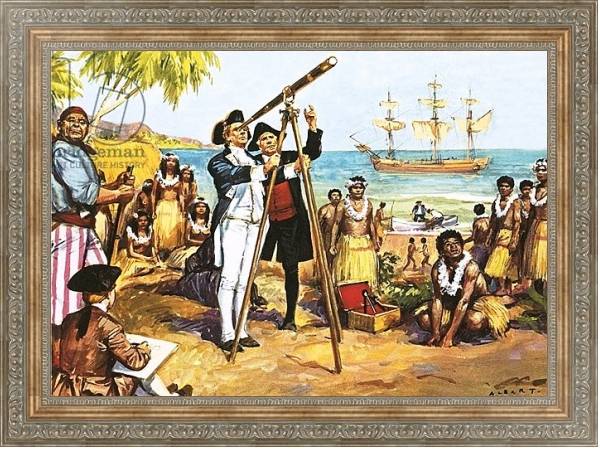 Постер Captain Cook making astronomical observations at Tahiti с типом исполнения На холсте в раме в багетной раме 484.M48.310