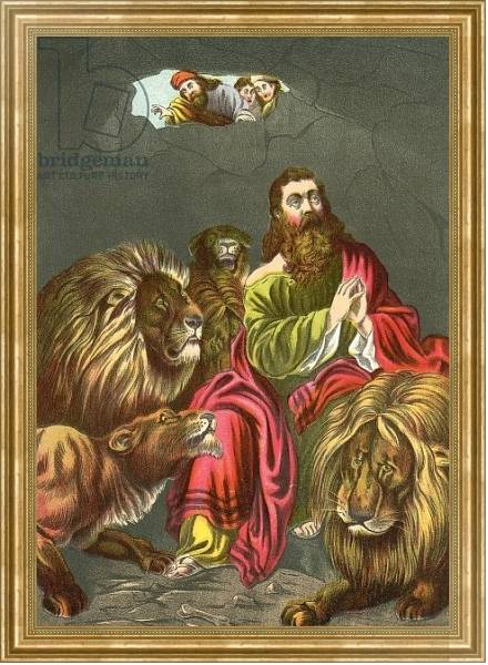 Постер Daniel in the Lions' den с типом исполнения На холсте в раме в багетной раме NA033.1.051