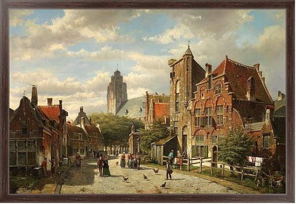 Постер Голландский городок с типом исполнения На холсте в раме в багетной раме 221-02