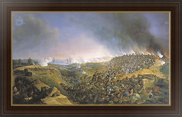 Постер Инженерная атака крепости Варна саперным батальоном 23 сентября 1828 года. 1836 с типом исполнения На холсте в раме в багетной раме 1.023.151