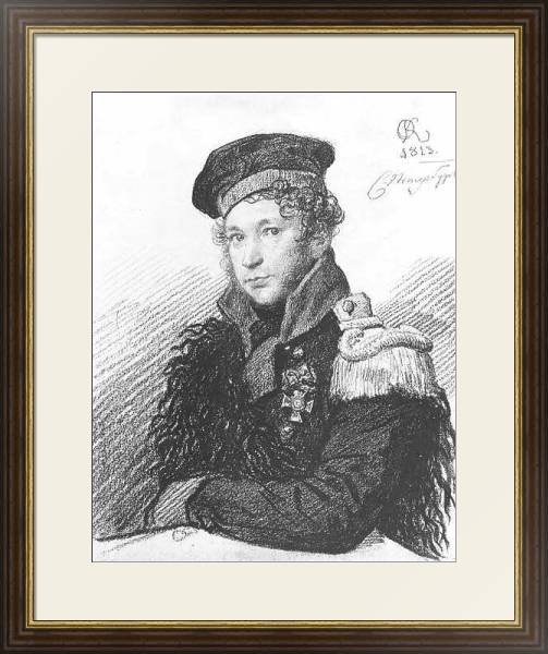 Постер Портрет А.Р.Томилова в форме ополченца. 1813 с типом исполнения Под стеклом в багетной раме 1.023.036