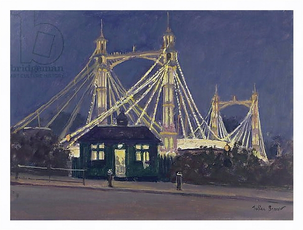Постер Albert Bridge - Night с типом исполнения На холсте в раме в багетной раме 221-03
