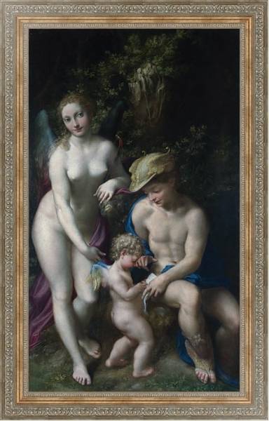 Постер Венера с Меркурием и Купидоном с типом исполнения На холсте в раме в багетной раме 484.M48.310