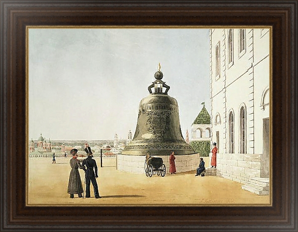 Постер Царь-колокол в Московском Кремле с типом исполнения На холсте в раме в багетной раме 1.023.151