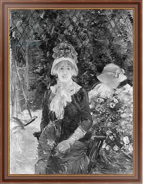 Постер Young Woman in a Garden, 1883 с типом исполнения На холсте в раме в багетной раме 35-M719P-83