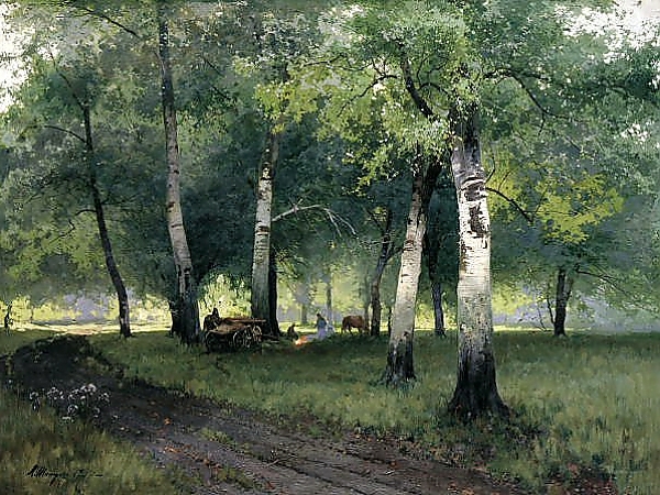 Постер Березовый лес. 1908 с типом исполнения На холсте без рамы