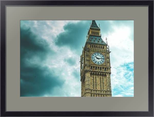 Постер Часы на Лондонском Биг Бене с типом исполнения Под стеклом в багетной раме 221-01