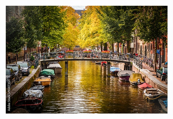 Постер Голландия. Амстердам. Каналы 2 с типом исполнения На холсте в раме в багетной раме 221-03