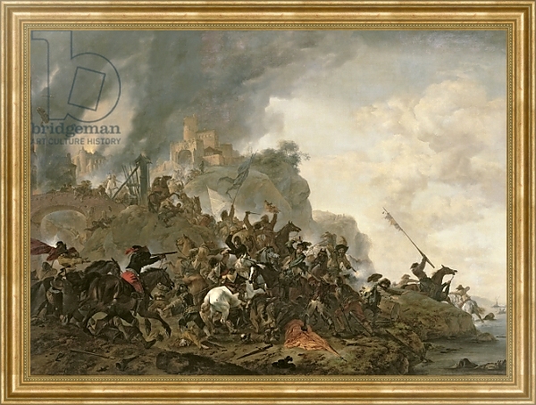 Постер Cavalry Making a Sortie from a Fort on a Hill, 1646 с типом исполнения На холсте в раме в багетной раме NA033.1.051