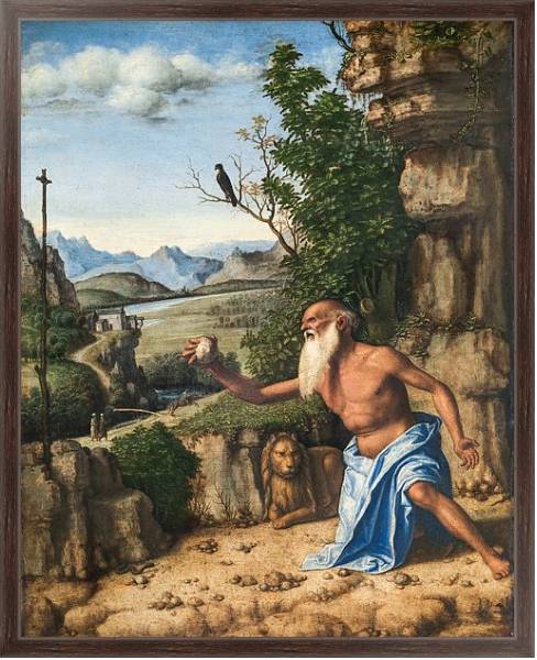 Постер Святой Жером на природе с типом исполнения На холсте в раме в багетной раме 221-02