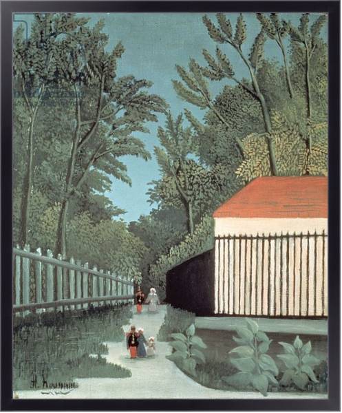 Постер Landscape in Montsouris Park with five figures, 1910 с типом исполнения На холсте в раме в багетной раме 221-01