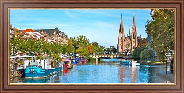 Постер Франция, Страсбург. Вид на реку с типом исполнения На холсте в раме в багетной раме 35-M719P-83