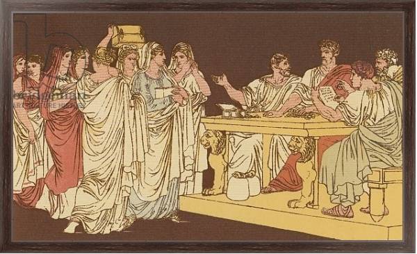Постер Roman ladies bringing their ornaments с типом исполнения На холсте в раме в багетной раме 221-02