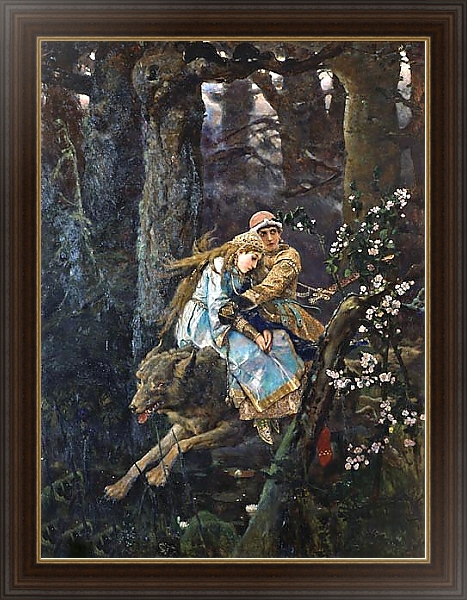 Постер Иван-царевич и серый волк с типом исполнения На холсте в раме в багетной раме NA033.1.051