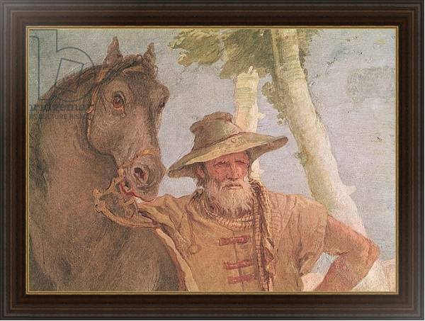 Постер Detail of the horseman from Angelica Nursing the Wounded Medoro с типом исполнения На холсте в раме в багетной раме 1.023.151