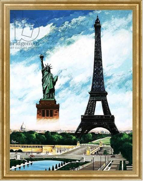 Постер Who built the Eiffel Tower? Alexandre Gustave Eiffel с типом исполнения На холсте в раме в багетной раме NA033.1.051