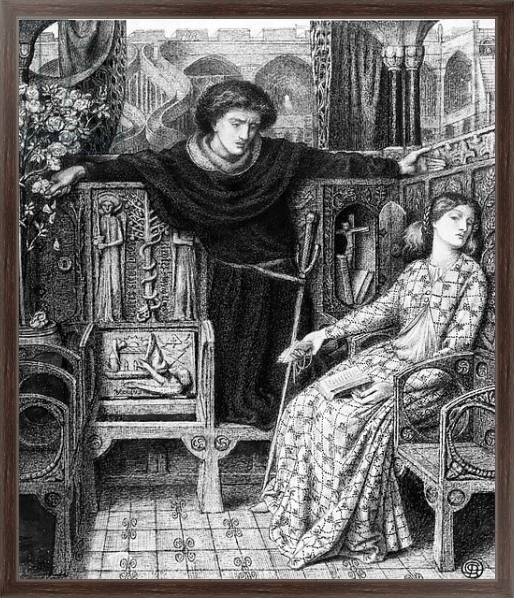 Постер Hamlet and Ophelia, 1858 с типом исполнения На холсте в раме в багетной раме 221-02