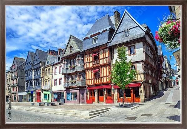 Постер Франция, Бретань. Historical city center of Lannion с типом исполнения На холсте в раме в багетной раме 221-02