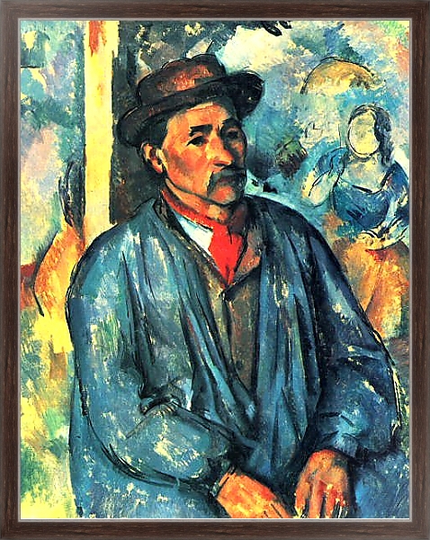 Постер Крестьянин в голубой блузе с типом исполнения На холсте в раме в багетной раме 221-02