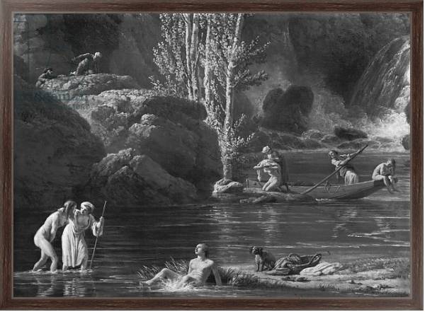Постер Morning, The Bathers, left hand side detail, 1772 с типом исполнения На холсте в раме в багетной раме 221-02