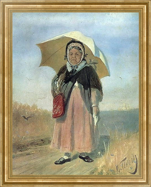Постер К Троице-Сергию. 1870 с типом исполнения На холсте в раме в багетной раме NA033.1.051