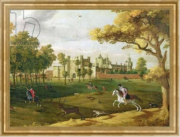 Постер Nonsuch Palace in the time of King James I, early 17th century с типом исполнения На холсте в раме в багетной раме NA033.1.051