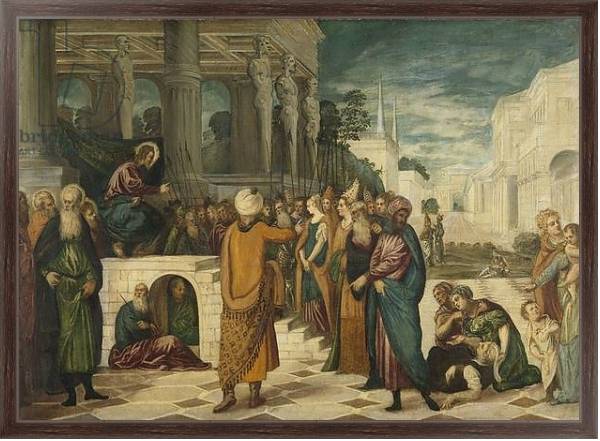 Постер Christ and the Adulteress, 1550-80 с типом исполнения На холсте в раме в багетной раме 221-02