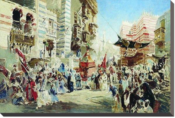 Постер Эскиз к картине Перенесение священного ковра из Мекки в Каир с типом исполнения На холсте без рамы