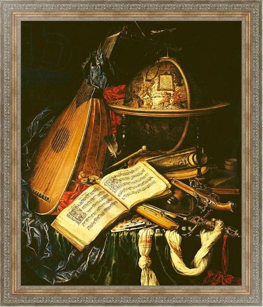 Постер Still Life with Musical Instruments с типом исполнения На холсте в раме в багетной раме 484.M48.310