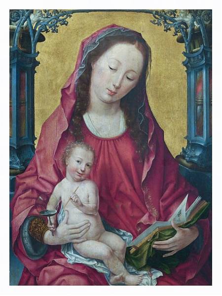 Постер Дева Мария с младенцем 2 с типом исполнения На холсте в раме в багетной раме 221-03