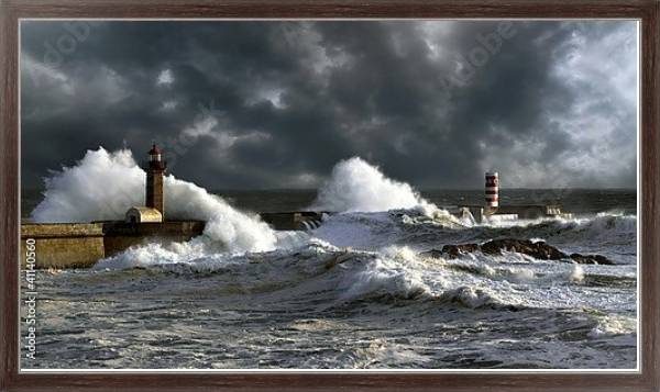 Постер Португалия. Атлантический шторм №3 с типом исполнения На холсте в раме в багетной раме 221-02