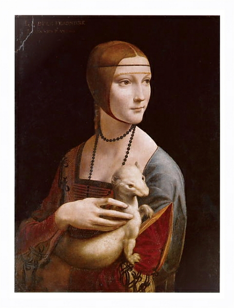 Постер Дама с горностаем с типом исполнения На холсте в раме в багетной раме 221-03