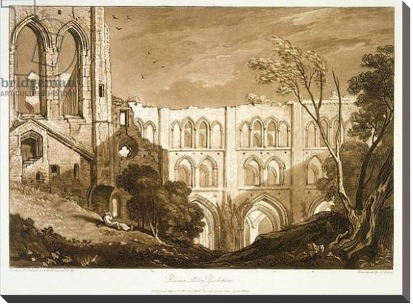 Постер F.51.I Rivaulx Abbey, from the 'Liber Studiorum', engraved by Henry Dawe, 1812 с типом исполнения На холсте без рамы