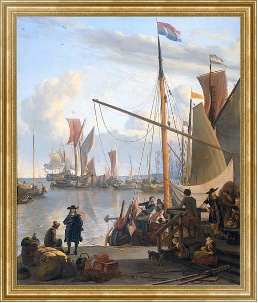 Постер The Y at Amsterdam viewed from Mussel Pier с типом исполнения На холсте в раме в багетной раме NA033.1.051