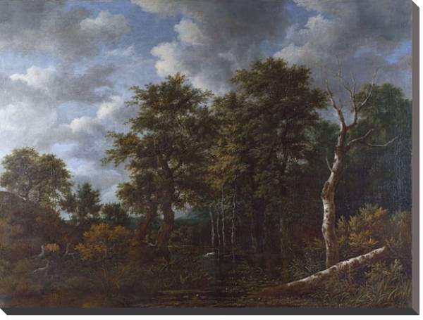 Постер Пруд, окруженный деревьями с типом исполнения На холсте без рамы