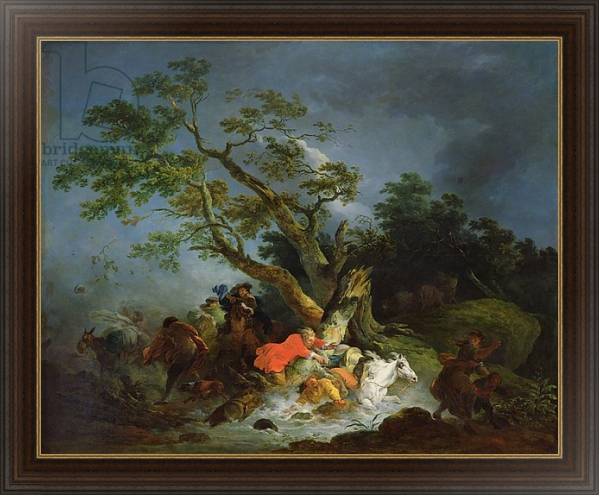Постер Travellers Caught in a Storm, c.1770 с типом исполнения На холсте в раме в багетной раме 1.023.151